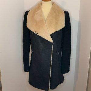 Calvin Klein Mixed-Media Faux Shearling Coat
